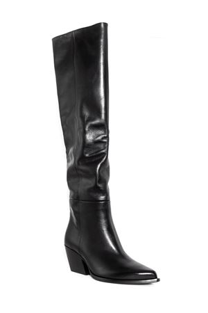 Black leather knee boots ELENA IACHI | E2021NERO